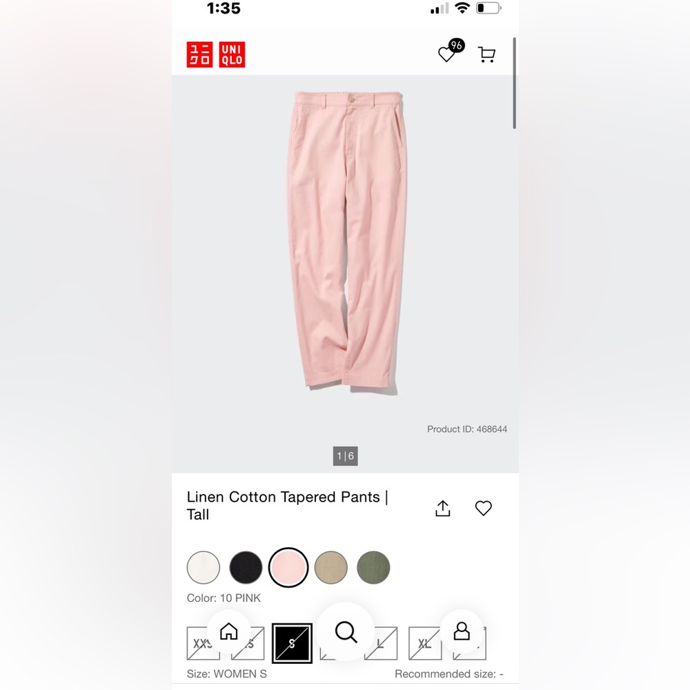 Uniqlo Linen cotton tapered pants size XS